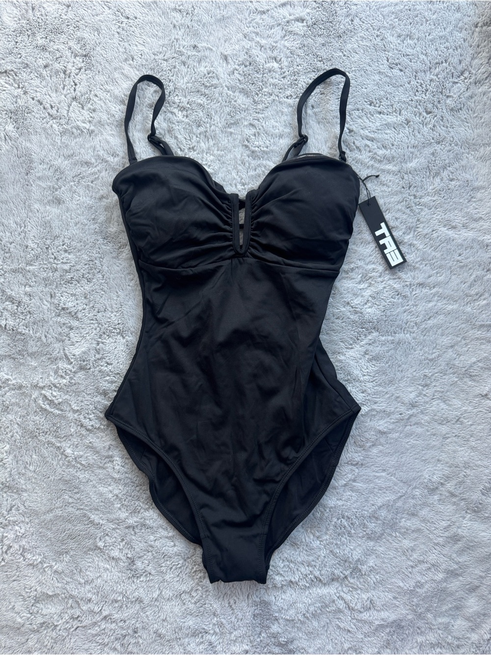 TA3 Converty Snatched Waist Lace Up Corset Back Swimsuit Black Small X-Long